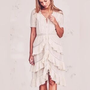LoveShackFancy excellent condition white ruffle lace dress